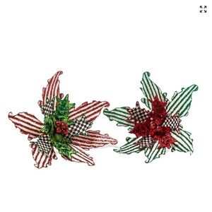 MacKenzie child  Granny Kitsch Poinsettia Clips, Set of 2
Brand new  with tags